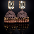 Midnight Bloom -Color Jhumka Earrings 004