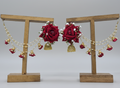 Reddish floral jhumka sahray