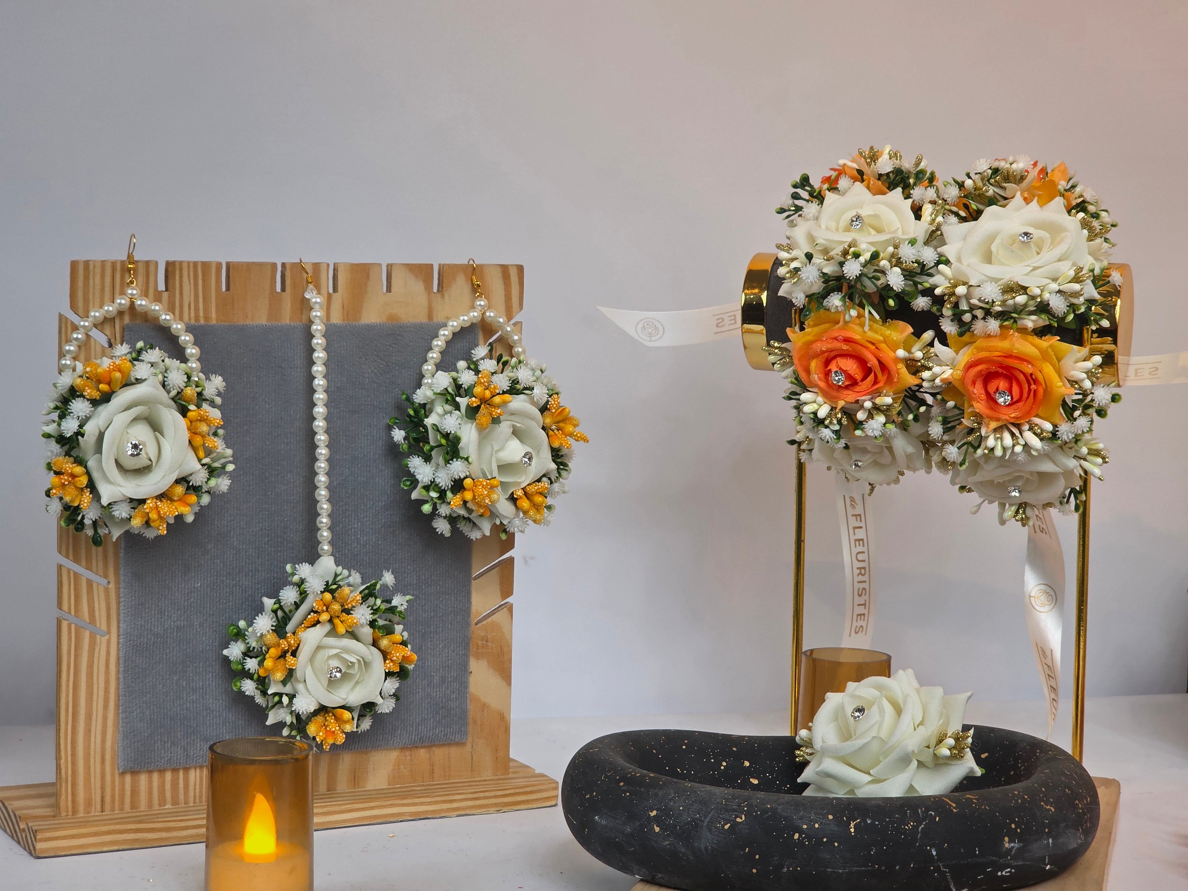 Dholki Special Floral Jewelry Set | Artificial Bridal Jewelry