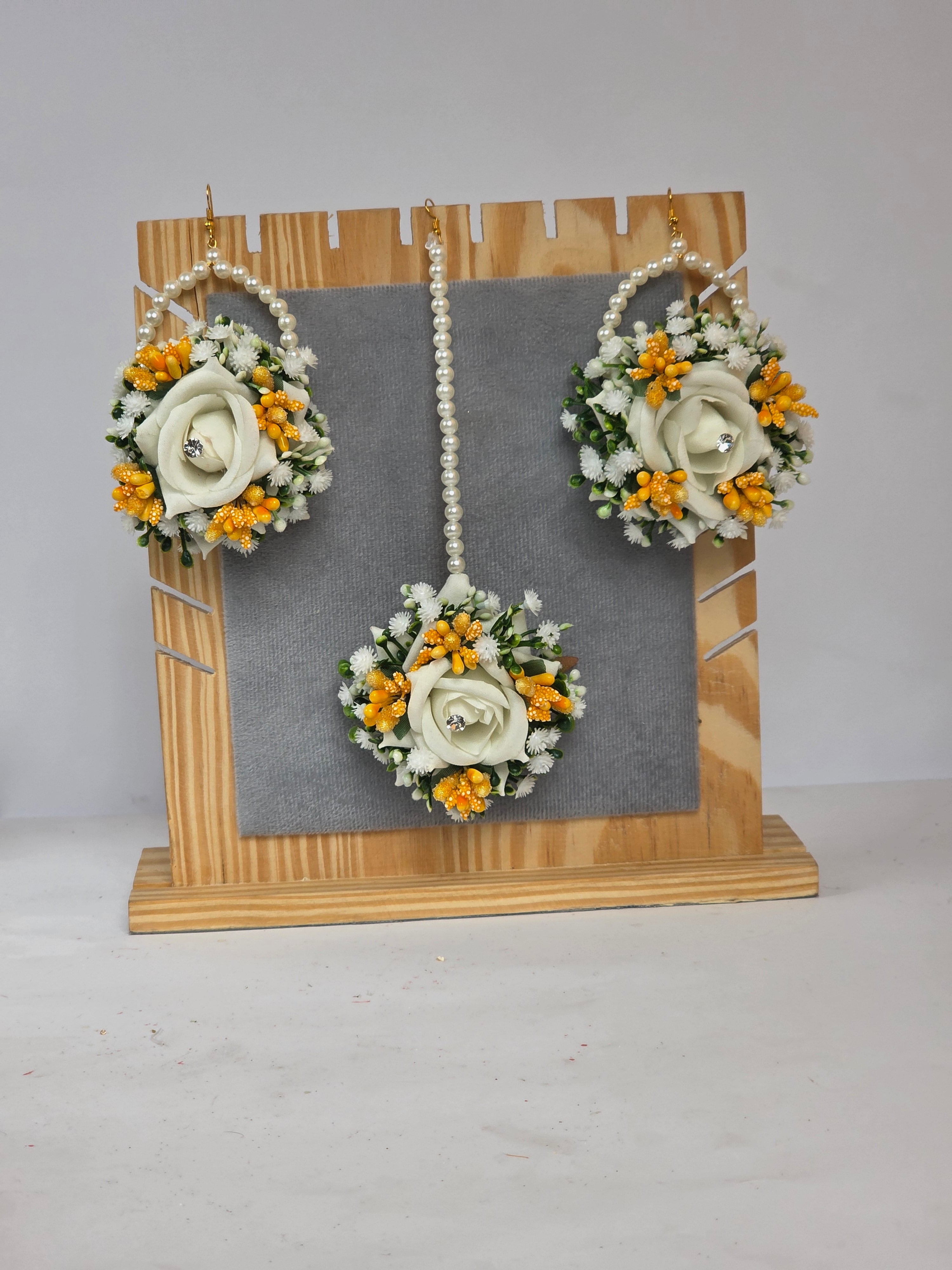 Dholki Special Floral Jewelry Set | Artificial Bridal Jewelry