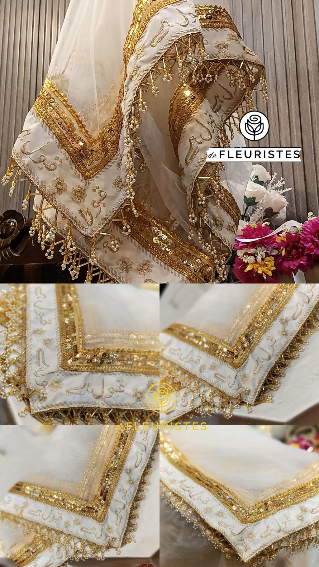 White Nikkah Duppata
