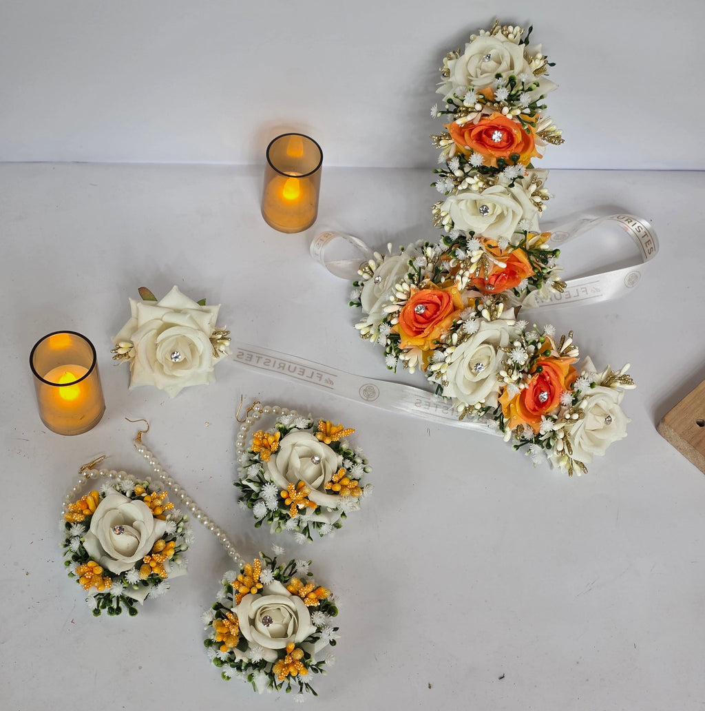 Dholki Special Floral Jewelry Set | Artificial Bridal Jewelry
