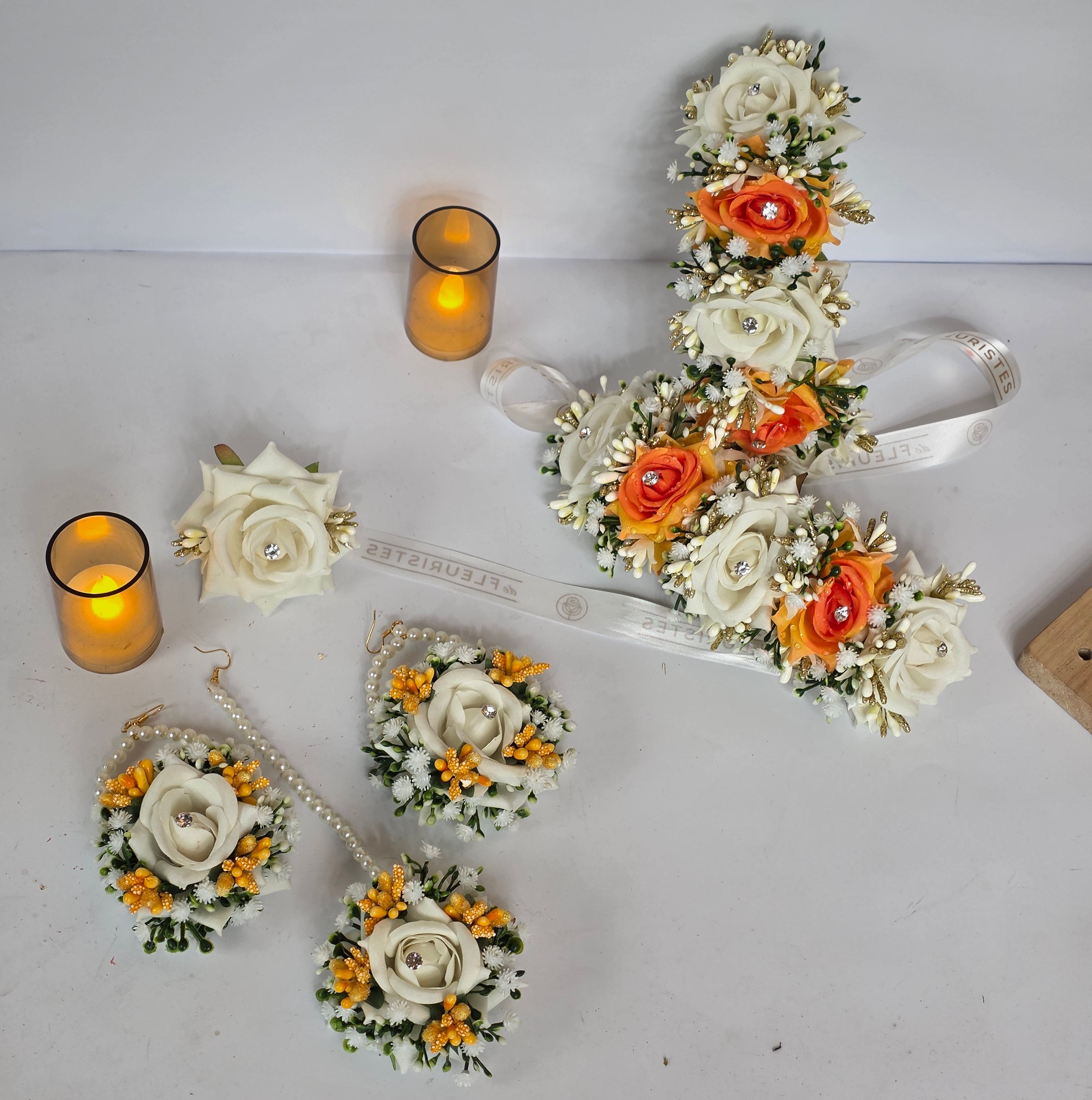Dholki Special Floral Jewelry Set | Artificial Bridal Jewelry