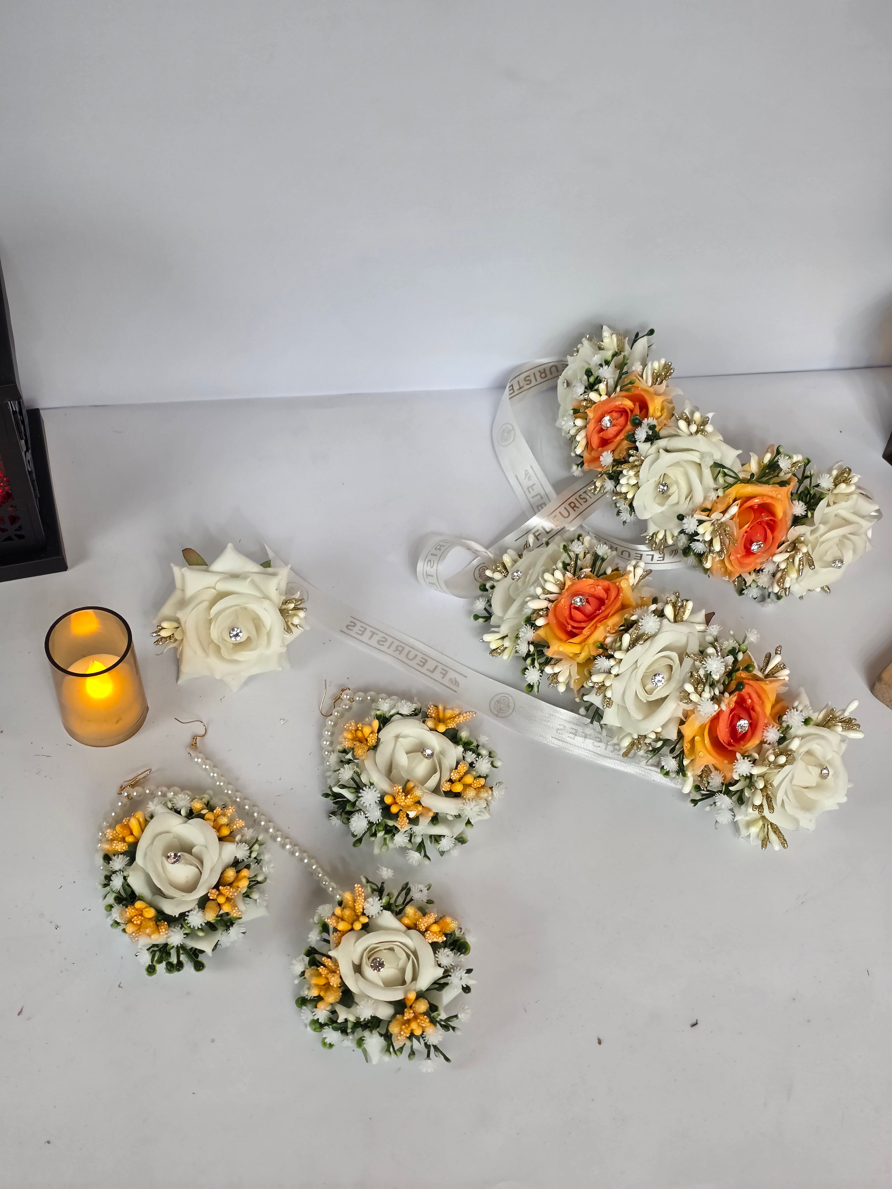 Dholki Special Floral Jewelry Set | Artificial Bridal Jewelry